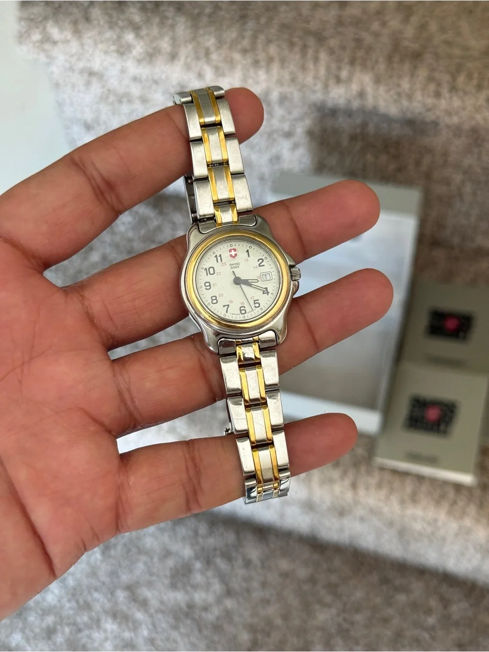 Victorinox Swiss Army Two-Tone Silver and Gold Stainless Steel Ladies Watch